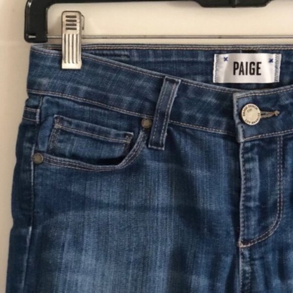 PAIGE Jeans 26 Verdugo Ultra Skinny Ripped Knee Waverly Destructed Wash Blue - Picture 6 of 11